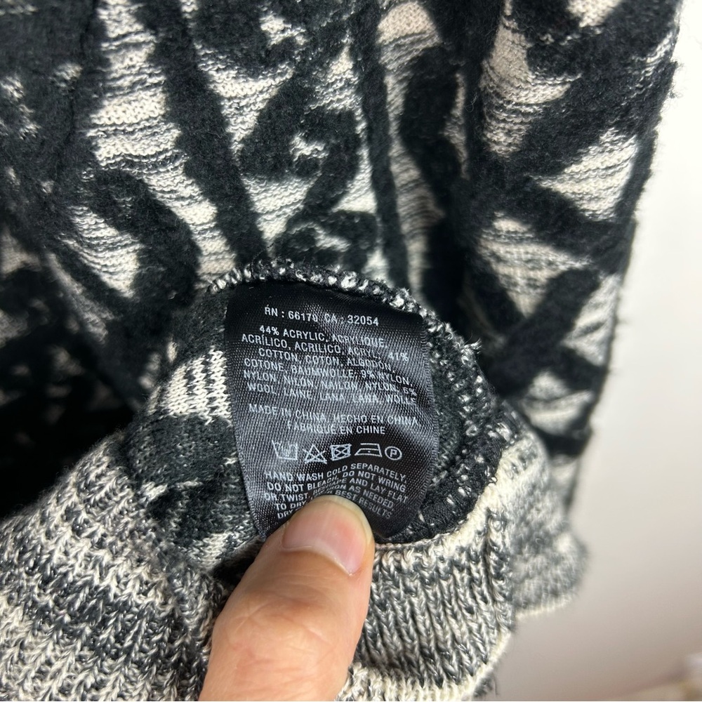 Moth Anthropologie Sweater Dress Black Gray Knit Pattern 3/4 Sleeve - Picture 12 of 12